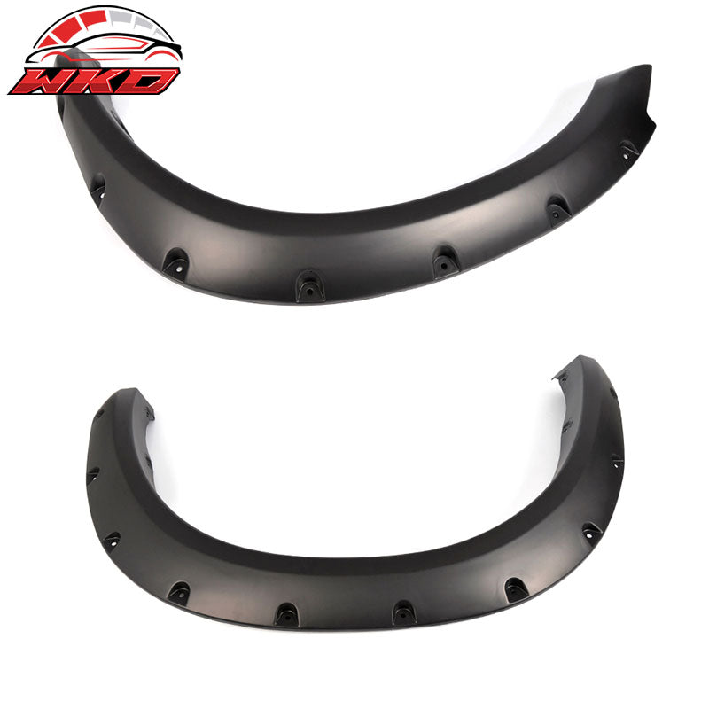 Fits 10-18 Dodge Ram 2500 3500 Pocket Rivet 4PC PP Matte Black Fender Flares