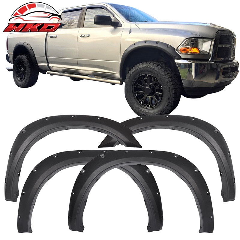 Fits 10-18 Dodge Ram 2500 3500 Pocket Style Fender Flares Unpainted 4PC - PP