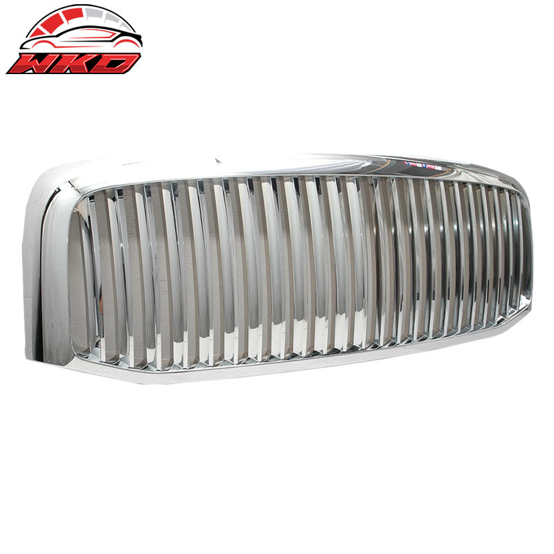 Fits 06-10 Dodge Ram 1500 2500 3500 Front Bumper Hood Vertical Grille - Chrome