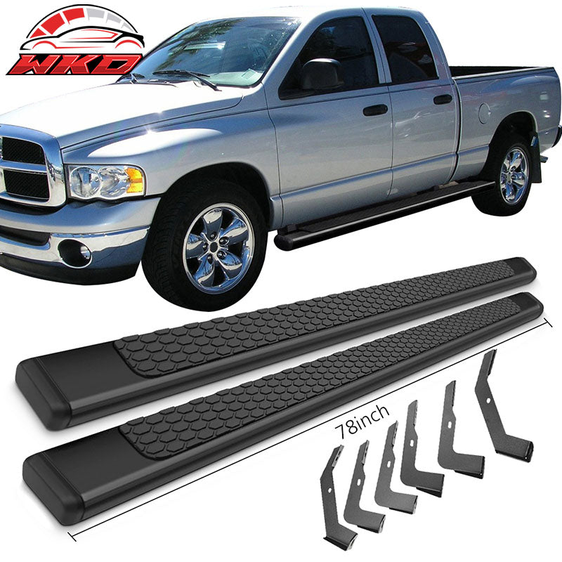 Fits 02-08 Dodge Ram Quad Cab 78inch Ram OE Style Step Bars Running Boards Black