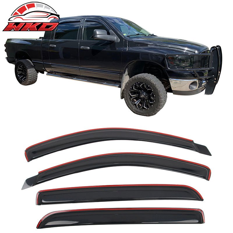 Wholesale 06-09 Dodge Ram 1500 2500 3500 Mega Cab Window Visors Deflectors In Channel