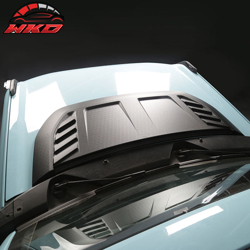 Fits 21-26 Ford Bronco Non-Functional Front Air Intake Hood Bonnet Cover - Black