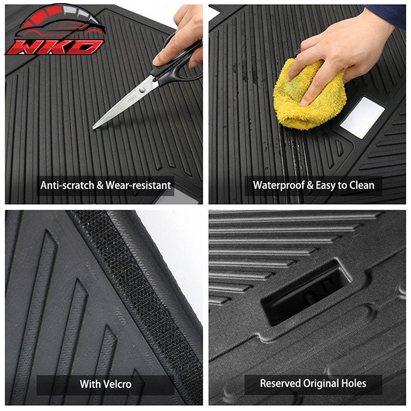 Fits 21-26 Ford Bronco 4-Door Rear Seat Protector Backrest Cover Mat Black TPE