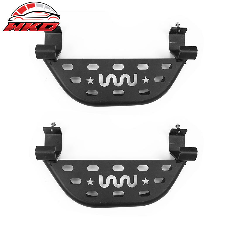 Fits 21-26 Ford Bronco 4-Door Rock Rail Side Steps Tungsten Steel Black 4PCS Set