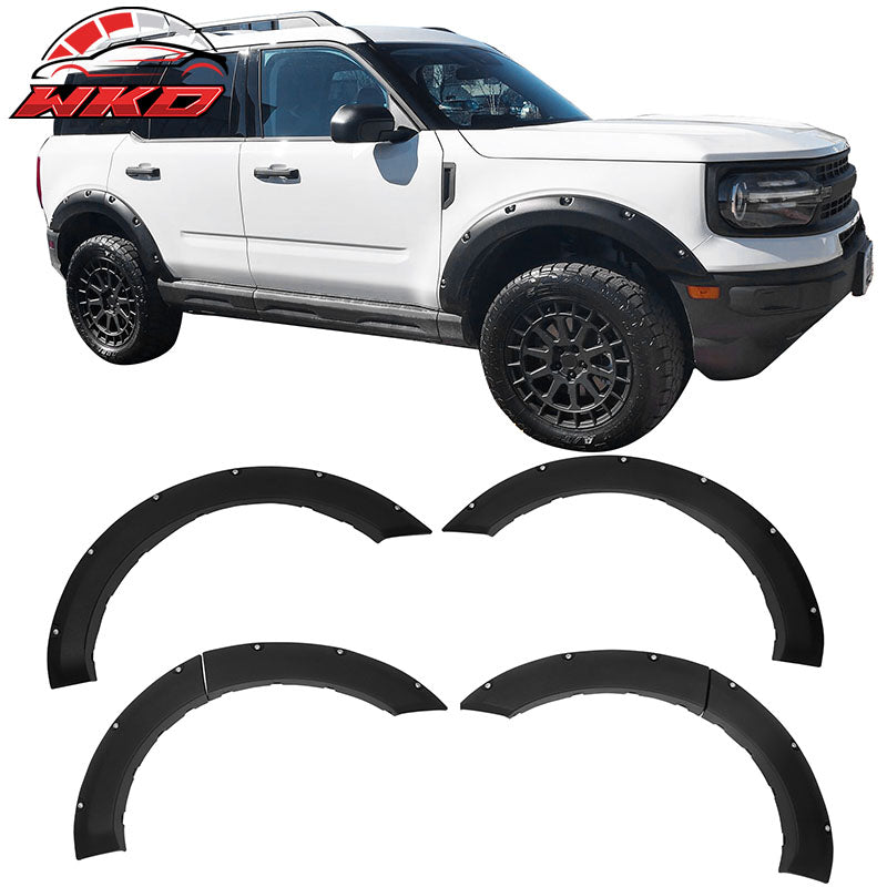 Fits 21-26 Ford Bronco Sport Pocket Style Fender Flares Black Textured PP 6PC
