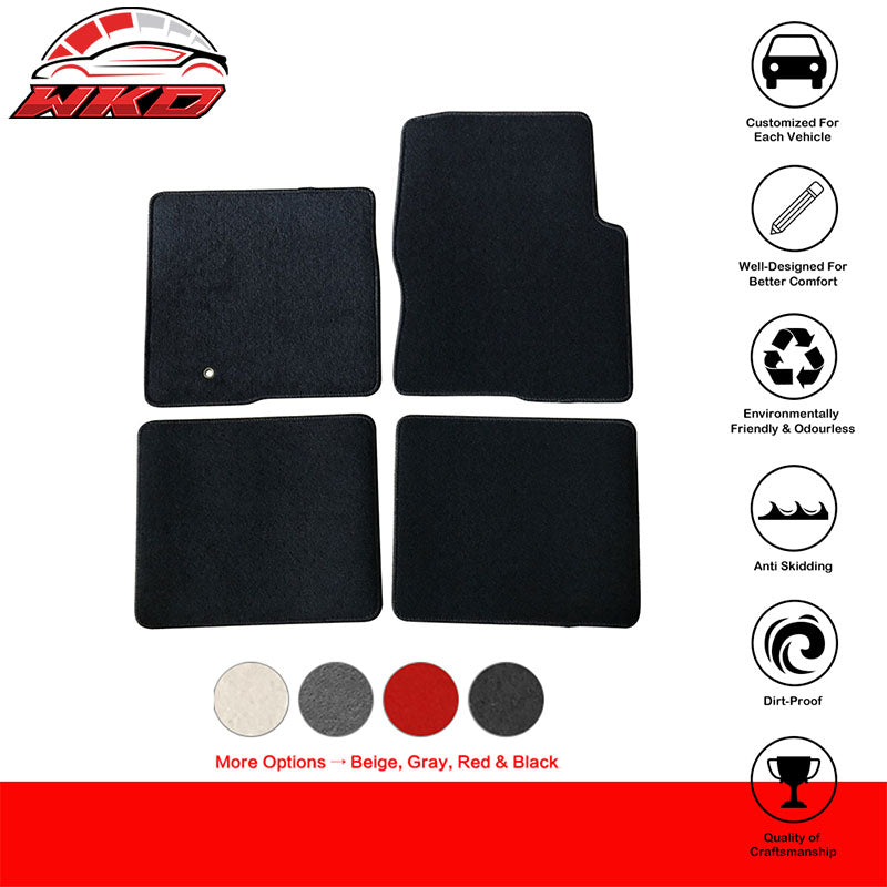 Fits 09-14 Ford F150 Crew Cab Black Nylon Front Rear Floor Mats Carpets 4PC