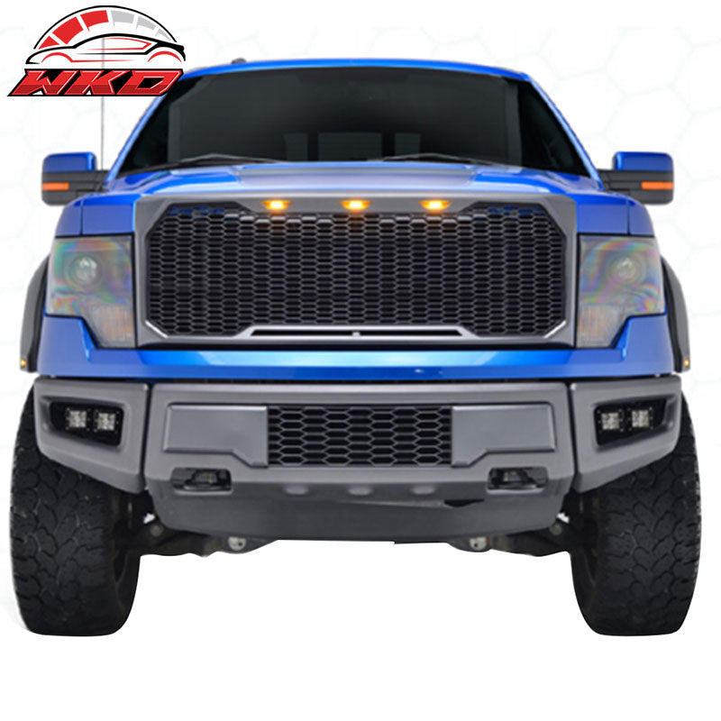 Fits 09-14 F150 New R Style Front Bumper Conversion Replacement Cover Gray