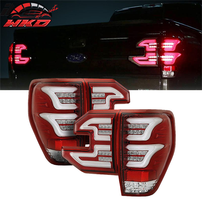 Wholesale 09-14 Ford F150 Sequential LED Tail Lights Clear Lens Red Housing