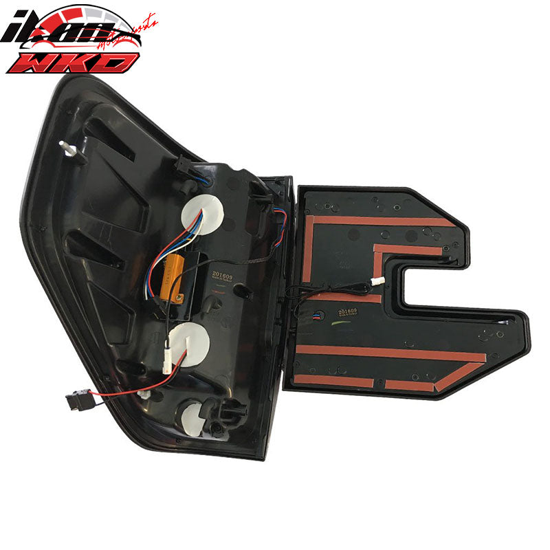 Fits 09-14 Ford F150 Sequential LED Tail Lights Clear Lens Red Housing