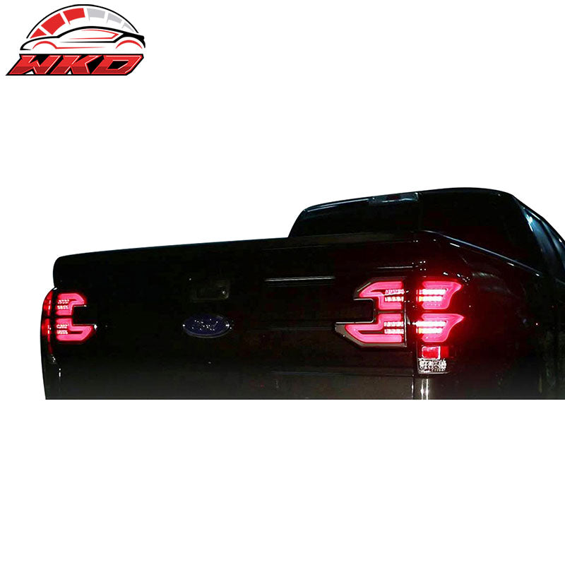 Fits 09-14 Ford F150 Sequential LED Tail Lights Red Lens Clear Housing