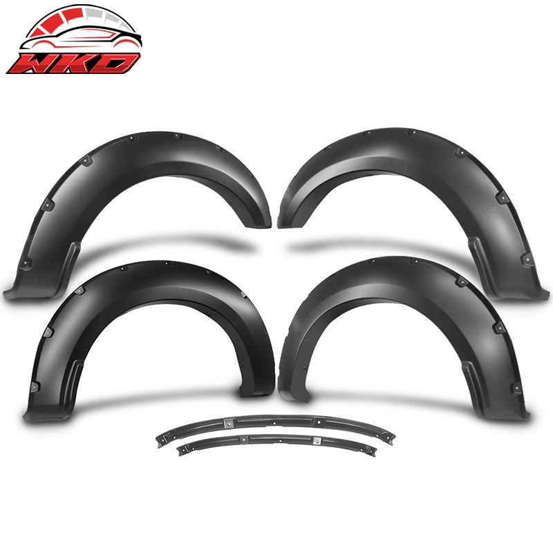 Fits 17-22 Ford F250 F350 Super Duty Pocket Rivet Style Fender Flares Wheel Arch