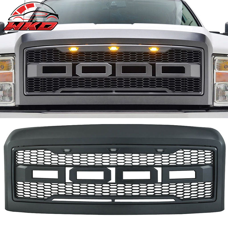Fits 08-10 Ford F250 F350 New R Style Front Bumper Grille Hood Package ABS