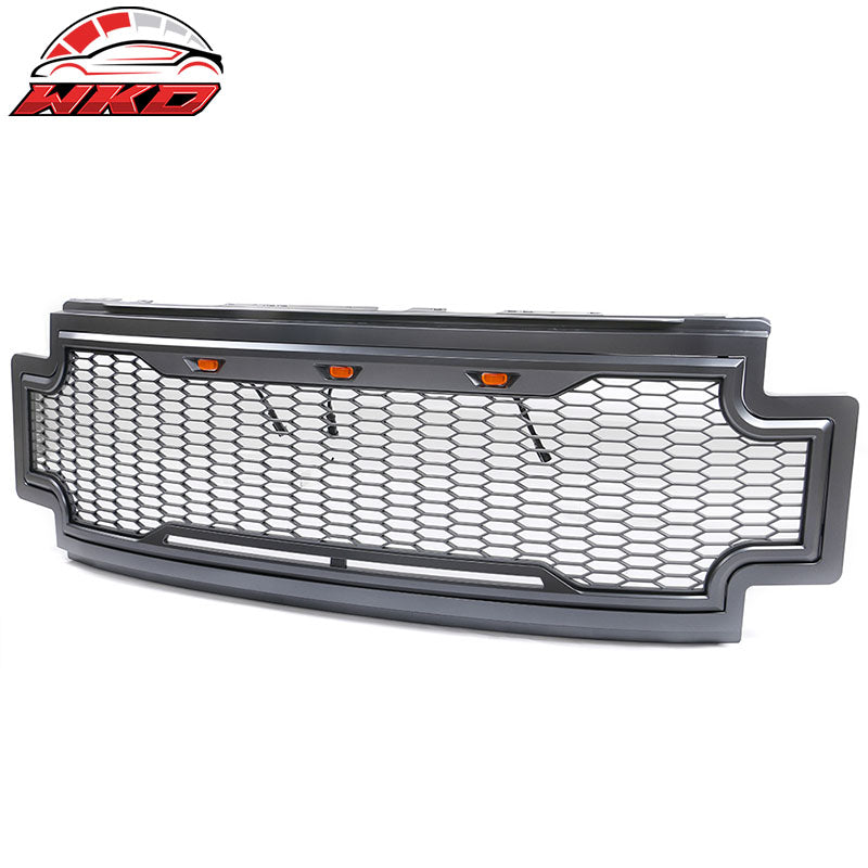 Fits 17-19 Ford F250 F350 LED Honeycomb Mesh Front Bumper Grille Hood ABS