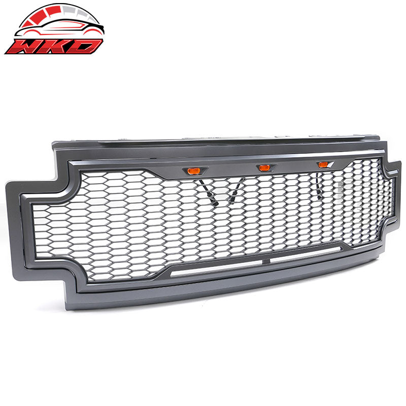 Fits 17-19 Ford F250 F350 LED Honeycomb Mesh Front Bumper Grille Hood ABS