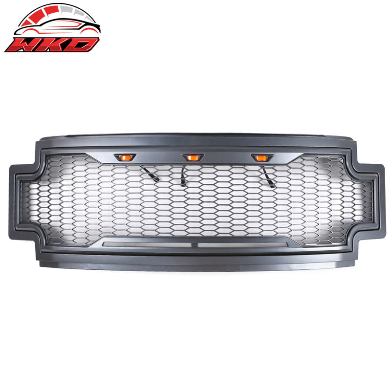 Fits 17-19 Ford F250 F350 LED Honeycomb Mesh Front Bumper Grille Hood ABS