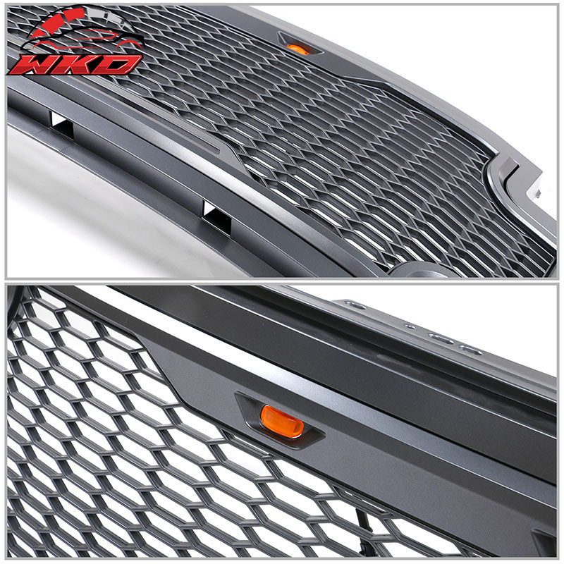 Fits 17-19 Ford F250 F350 LED Honeycomb Mesh Front Bumper Grille Hood ABS