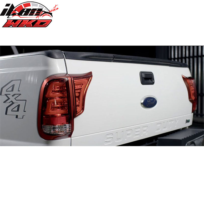 Fits 99-16 Ford F250 F350 2PCS LED Tube Tail Light Brake Lamp Replacement