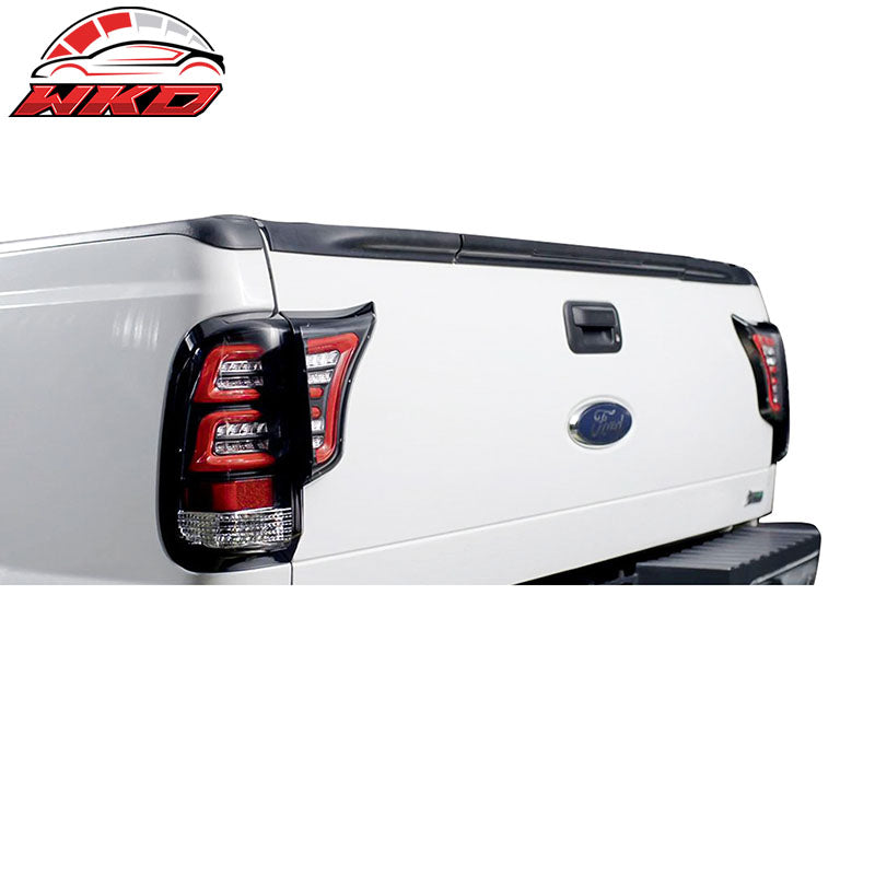 Fits 99-16 Ford F250 F350 F450 F550 2PCS Tail Lights Clear Lens Black Housing