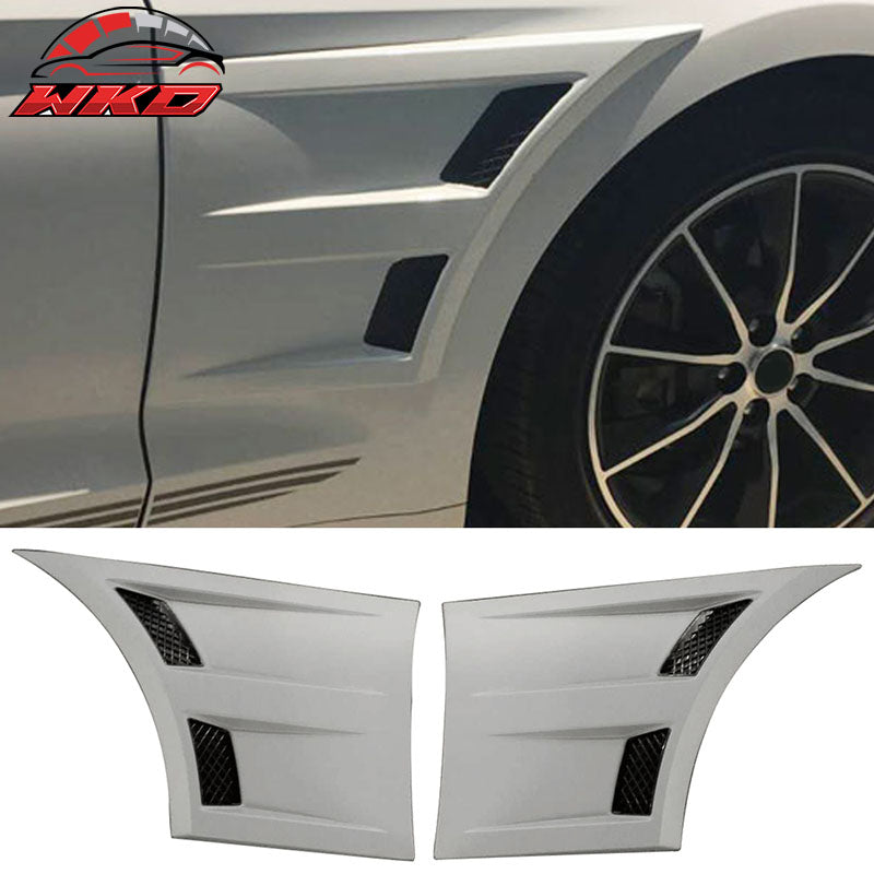 Fits 15-18 Ford Mustang 3D Front Side Fender Guard Vents Gray PP