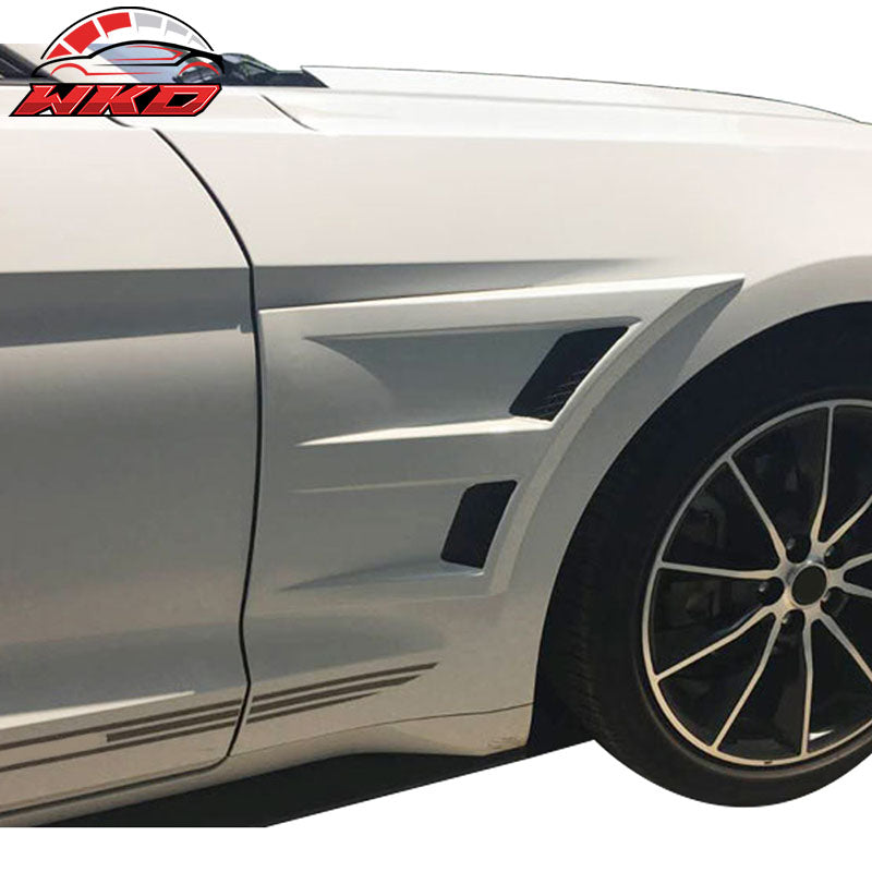 Fits 15-18 Ford Mustang 3D Front Side Fender Guard Vents Gray PP