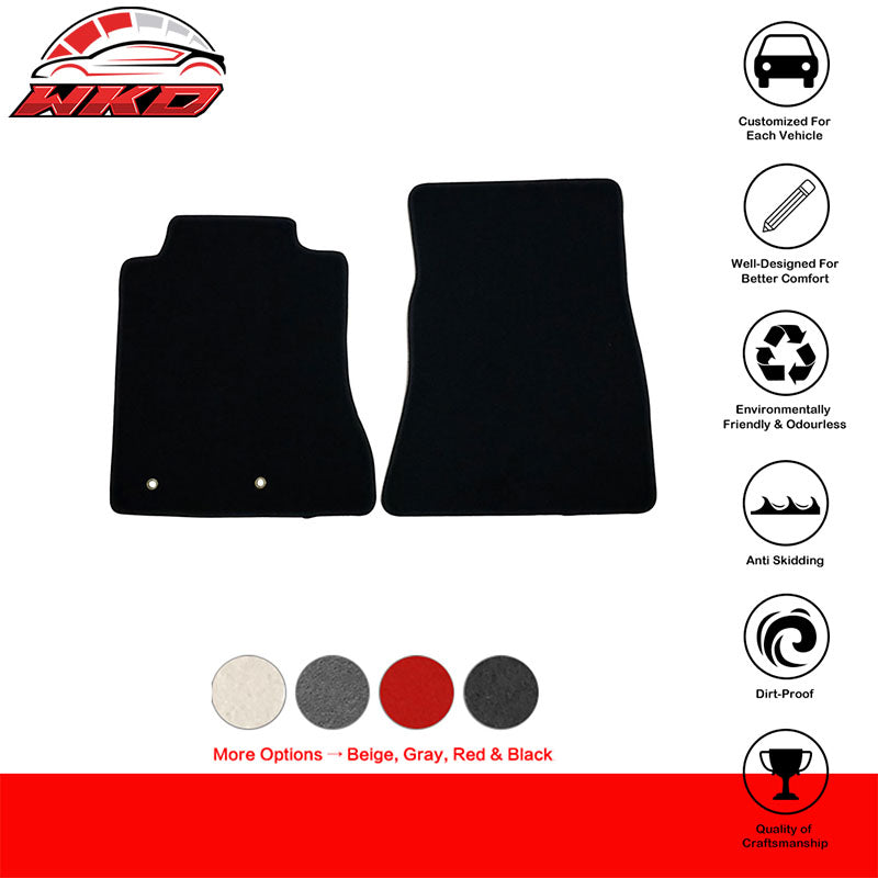 Fits 15-24 Ford Mustang Black Nylon Front Floor Mats Carpets 2PC