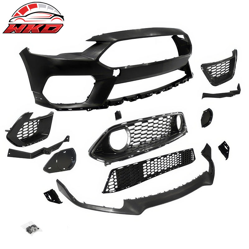 Fits 18-23 Ford Mustang Mach 1 Front Bumper Conversion 2024 LED Headlight W/ Lip
