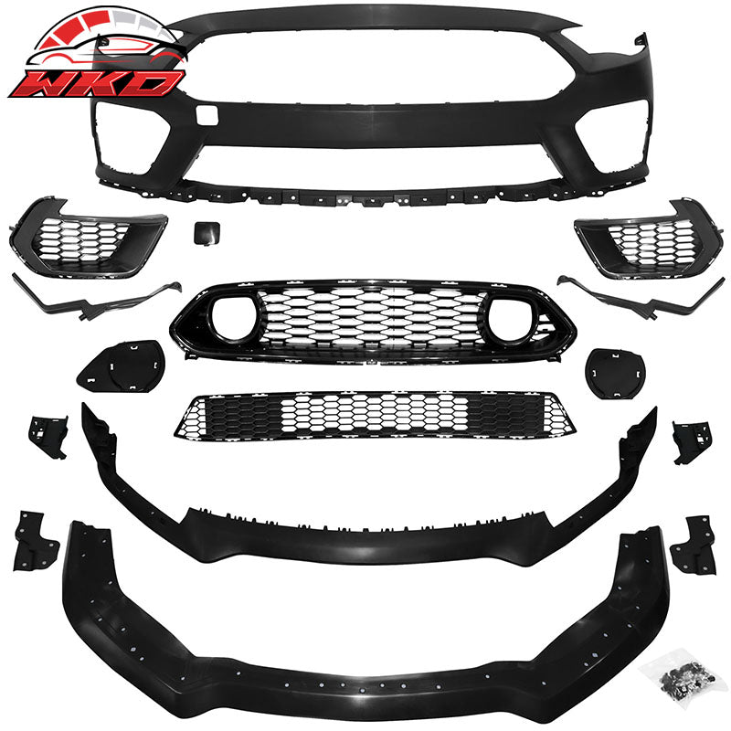 Fits 18-23 Ford Mustang Mach 1 Style Front Bumper Cover w/ Handling Package Lip
