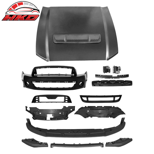 Wholesale 10-14 Ford Mustang Front Bumper Cover GT500 Conversion w/ Hood Grille Lip