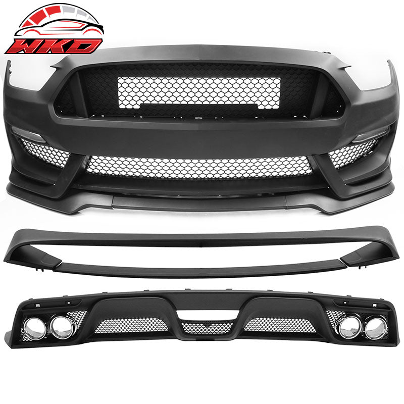 Wholesale 15-17 Mustang GT350 Front Bumper & Rear Diffuser & Dual Exhaust & Trunk Spoiler