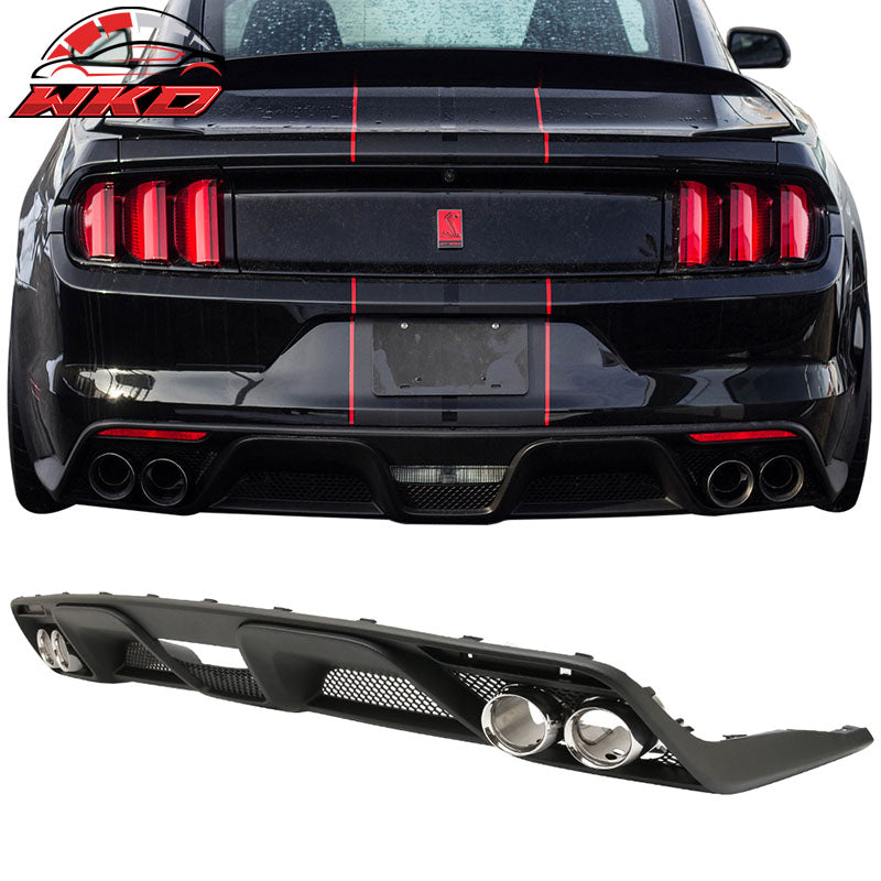 15-17 Mustang GT350 Front Bumper & Rear Diffuser & Dual Exhaust & Trunk Spoiler