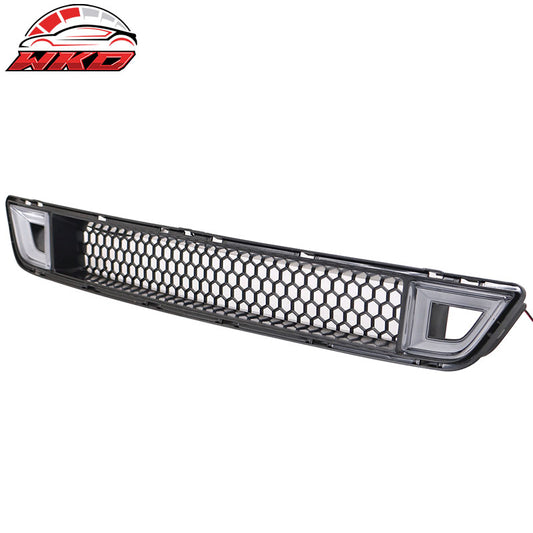 DRL LED Wholesale 15-17 Mustang IKON Style Front Lower Grill Mesh Grille With Light