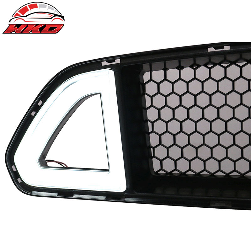 DRL LED Fits 15-17 Mustang IKON Style Front Lower Grill Mesh Grille With Light