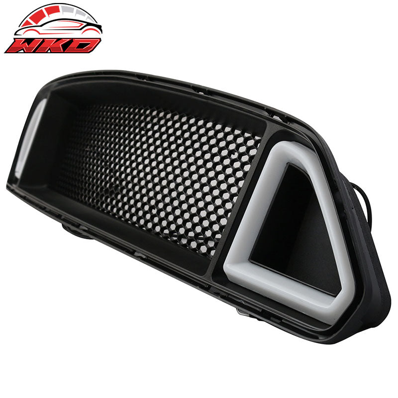 DRL Green LED Fits 15-17 Ford Mustang Front Hood Bumper Mesh Grill Grille