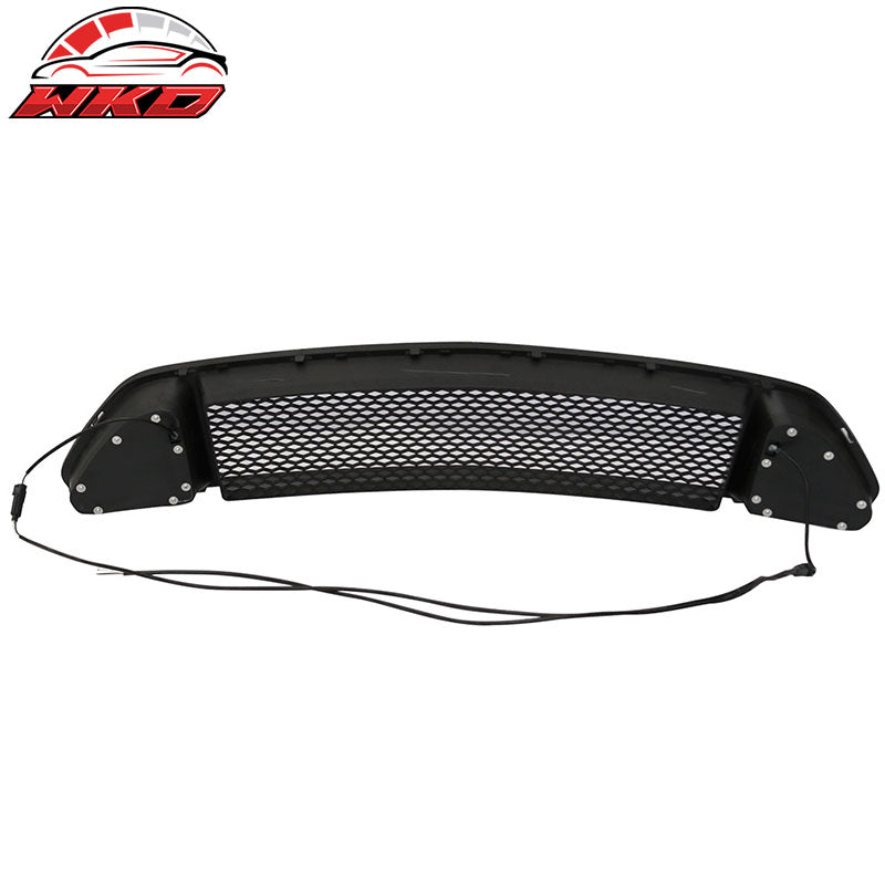 DRL Green LED Fits 15-17 Ford Mustang Front Hood Bumper Mesh Grill Grille
