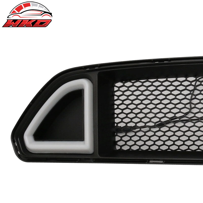 DRL Green LED Fits 15-17 Ford Mustang Front Hood Bumper Mesh Grill Grille