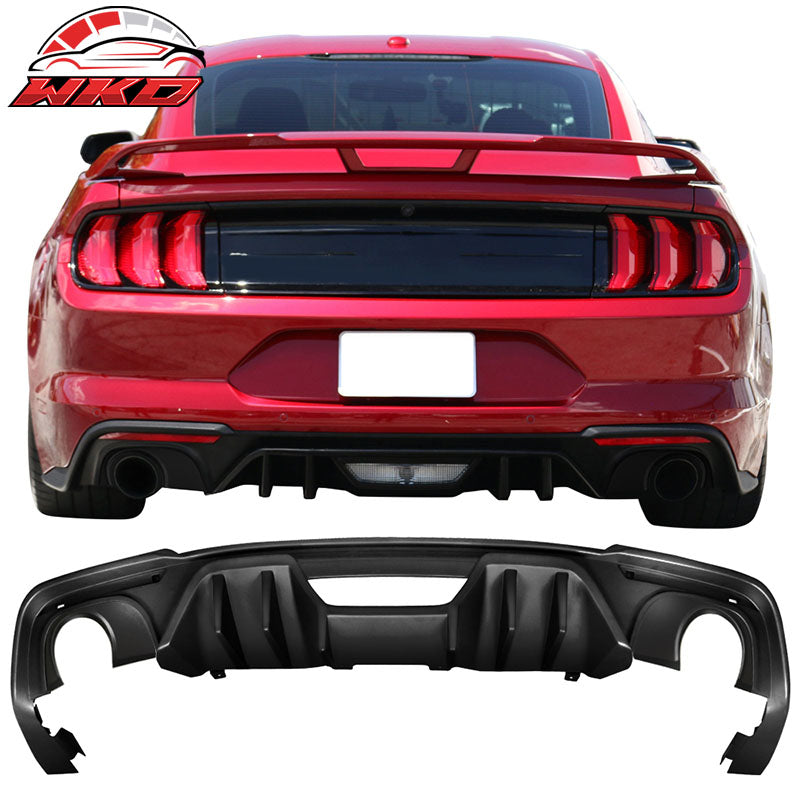 Fits 18-23 Mustang EcoBoost Rock Rear Diffuser & Muffler Tip Single Outlet Look