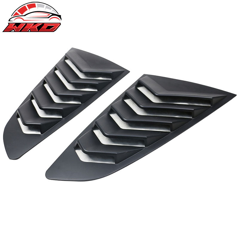 Fits 15-23 Ford Mustang IKON Style Rear Side Window Louver - Unpainted