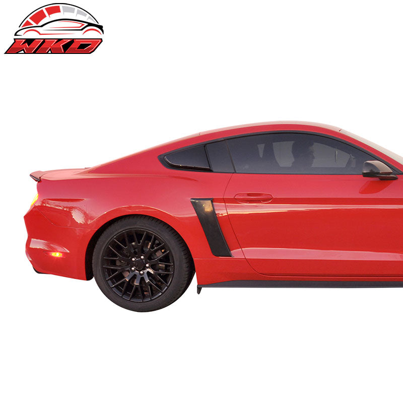 Fits 15-23 Ford Mustang GT Style Rear Side Window Louver - Matte Black