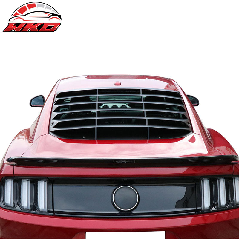 Fits 15-23 Ford Mustang GT Style Rear Side Window Louver - Matte Black