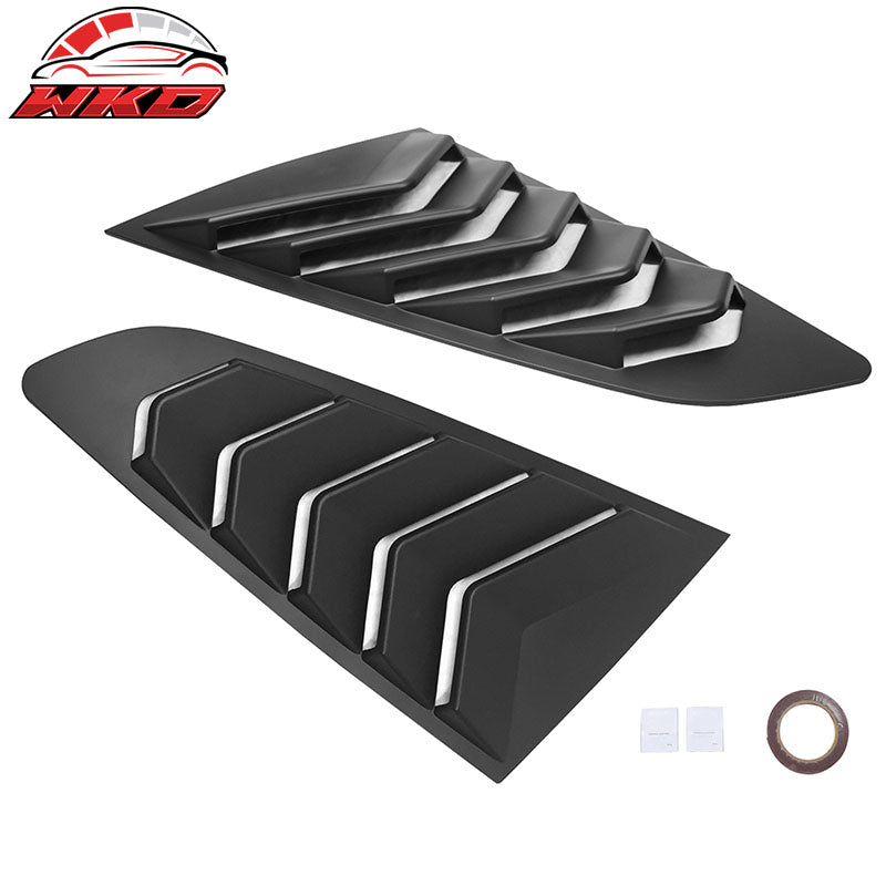 Fits 15-23 Ford Mustang IKON V2 Style Rear + Side Window Louvers Unpainted ABS