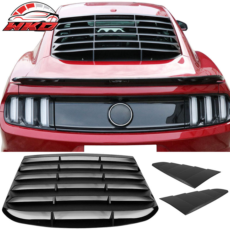 Fits 15-23 Ford Mustang CV Style Rear Window Louver with Side Quarter Scoop Vent