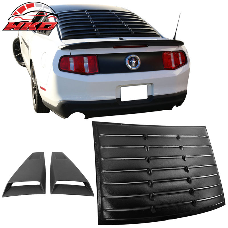 Fits 05-14 Ford Mustang Rear Window Louvers ABS & Side Vent Scoops PU