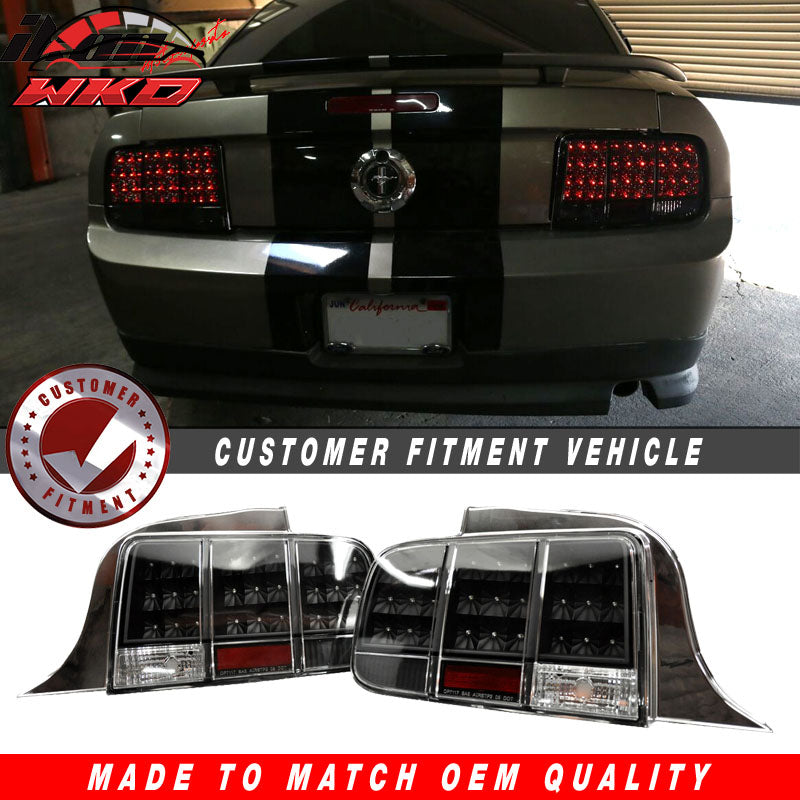 Wholesale 05-09 Ford Mustang Black LED Tail Lights - Sequential Turn Signal