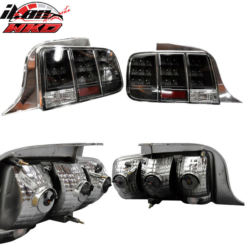 Fits 05-09 Ford Mustang Black LED Tail Lights - Sequential Turn Signal