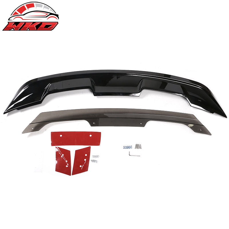 Fits 15-23 Mustang Coupe 2DR GT500 Gloss Black Trunk Spoiler Wing W/ Gurney Flap