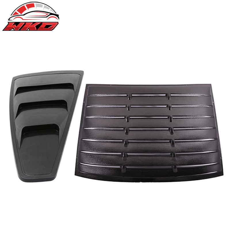 Fits 05-14 Ford Mustang Rear + Side Window Louver 3 Vents Quarter ABS