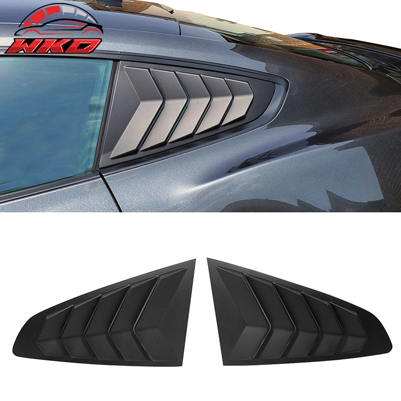 Wholesale 15-23 Ford Mustang IKON Side Quarter Window Louver Cover Vent 2PC Unpainted