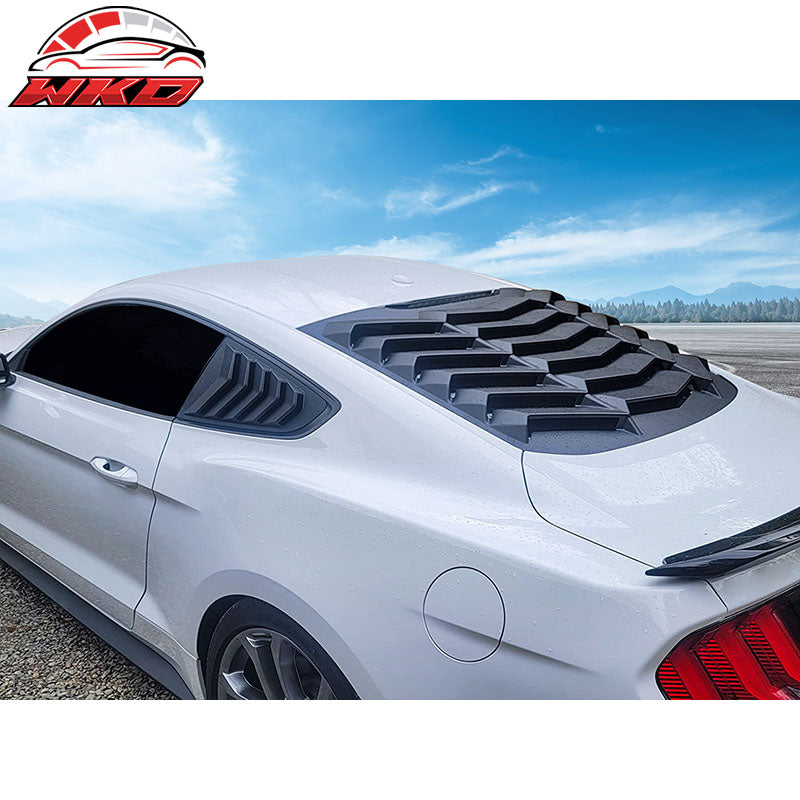 Fits 15-23 Ford Mustang IKON Side Quarter Window Louver Cover Vent 2PC Unpainted