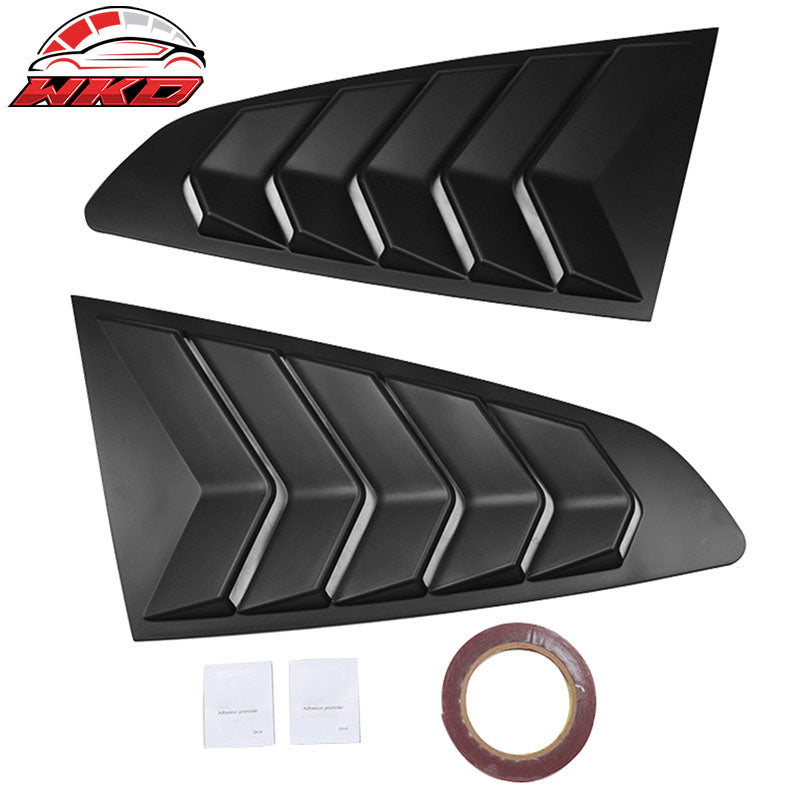Fits 15-23 Ford Mustang IKON Side Quarter Window Louver Cover Vent 2PC Unpainted