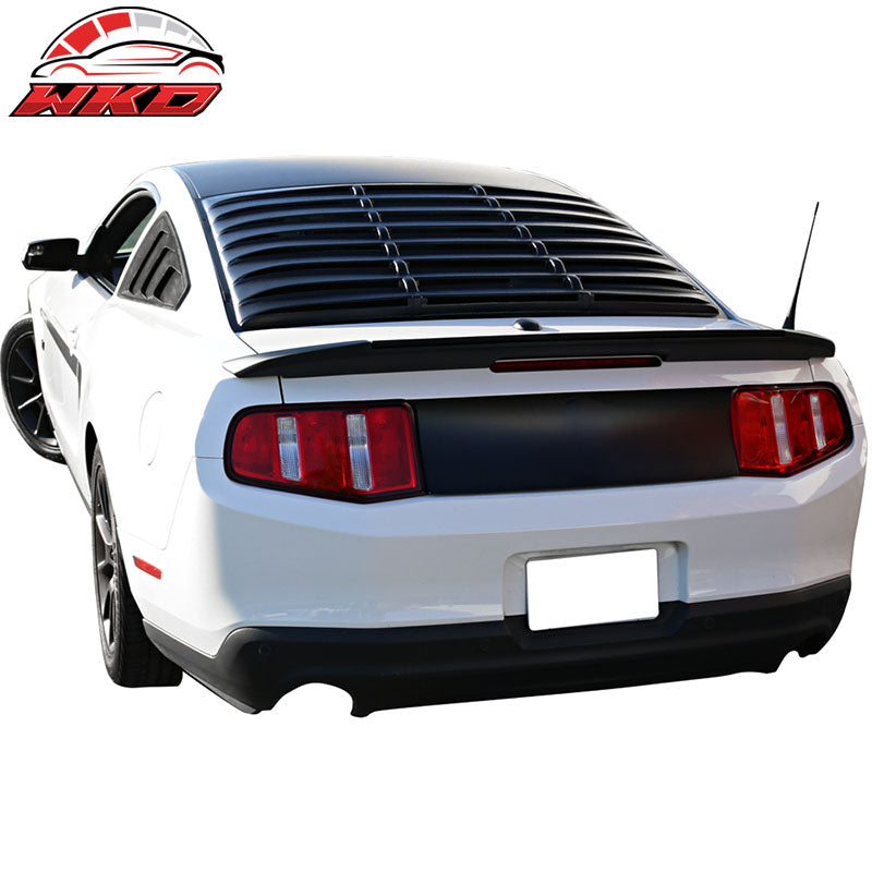 Fits 05-14 Ford Mustang GT V6 V8 Window Louver Rear Cover Matte Black ABS